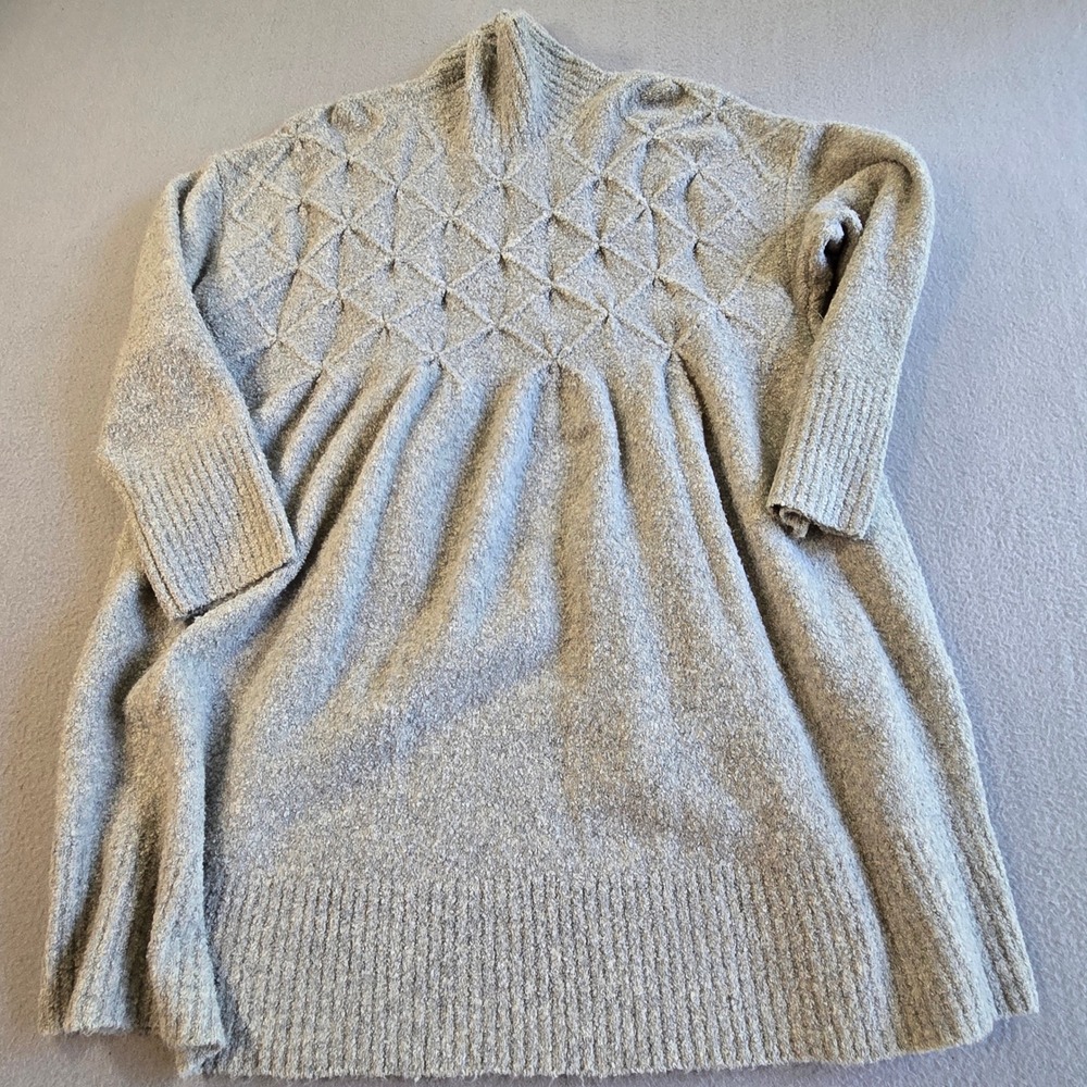 Free People Sweater Dress Womens Small Heather Gray Smocked Mock Neck OB1778065 - Picture 3 of 8